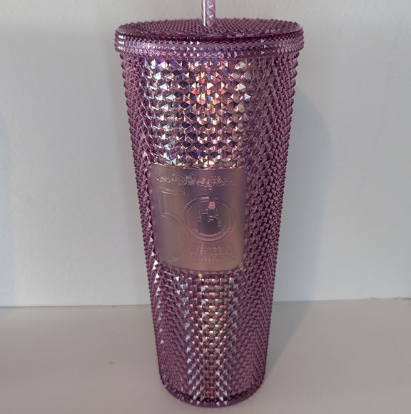 2021 Starbucks Disney World 50th Anniversary Tumbler Pink Studded Starbucks Cup - Picture 4 of 9